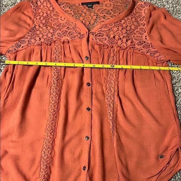 American Eagle Outfitters Coral Lace Blouse - Picture 3 of 6